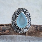 Anel com calcedônia verde 20315