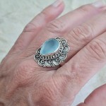 Anel com calcedônia verde 20315