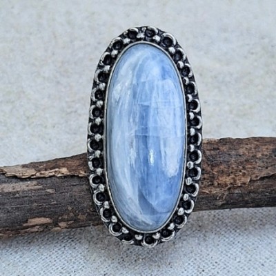 Anel com cianita azul 20009