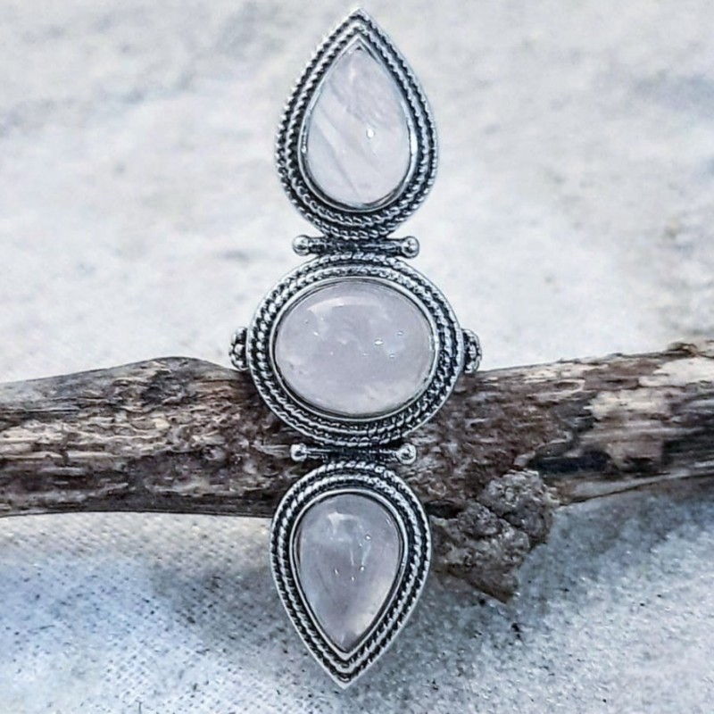 Anel com quartzo rosa 21914