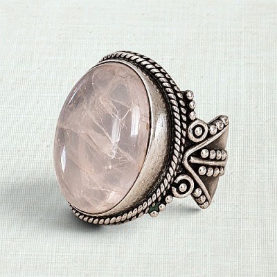 Anel com quartzo rosa 21916