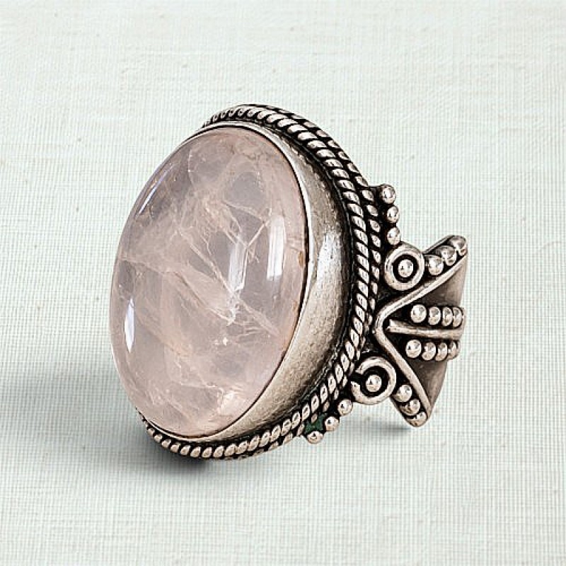 Anel com quartzo rosa 21916
