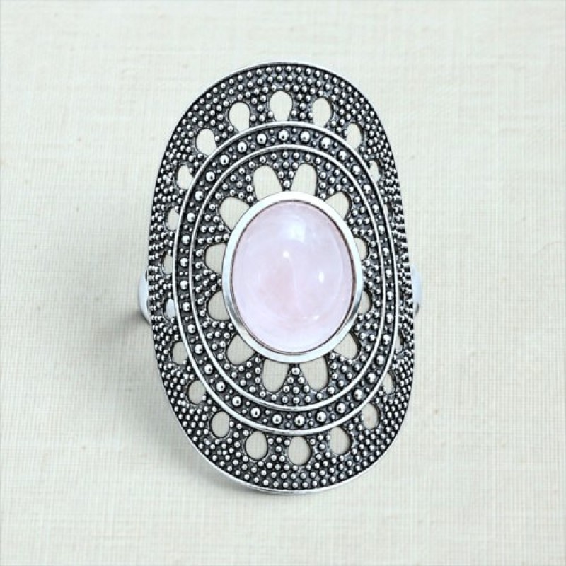 Anel com quartzo rosa 21917
