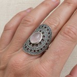 Anel com quartzo rosa 21917