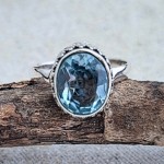 Anel com topázio azul 22348