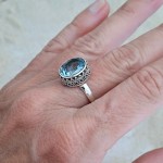 Anel com topázio azul 22348