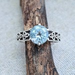 Anel com topazio azul celta 22346