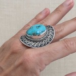 Anel com turquesa 22400