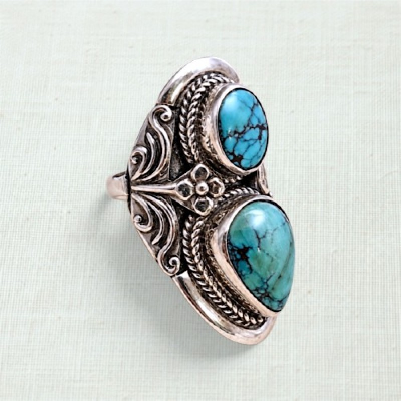 Anel com turquesa 22418