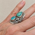 Anel com turquesa 22418