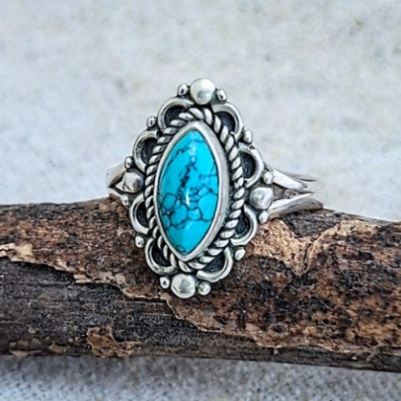 Anel com turquesa 22429