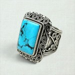 Anel com turquesa 22466