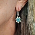 Brinco com calcedônia verde 44301