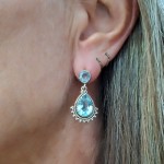 Brinco com topázio azul 46316