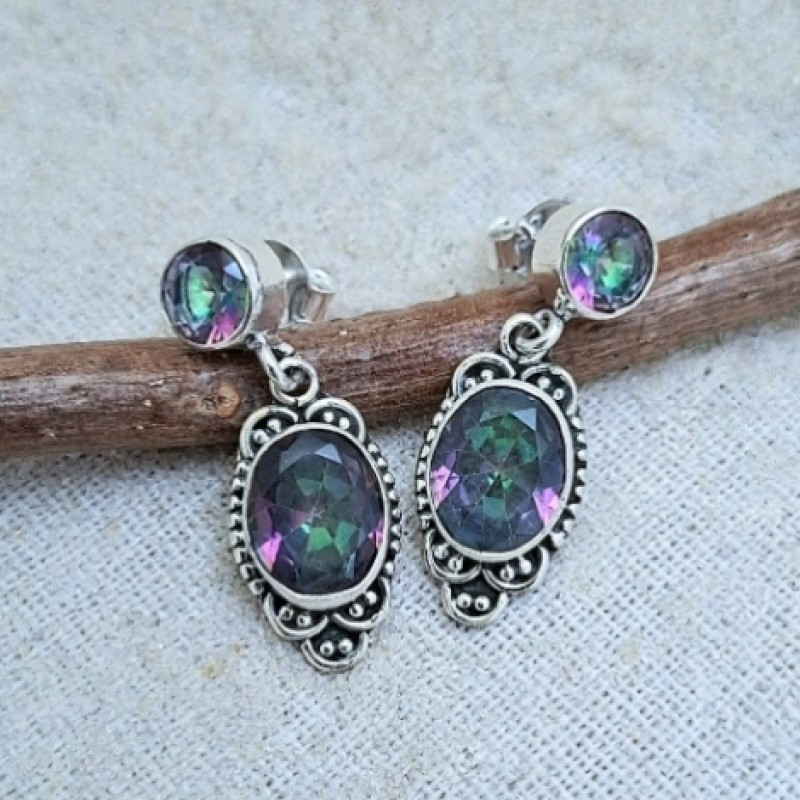 Brinco com topázio místico 46338