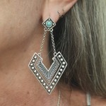 Brinco com turquesa boho 46407