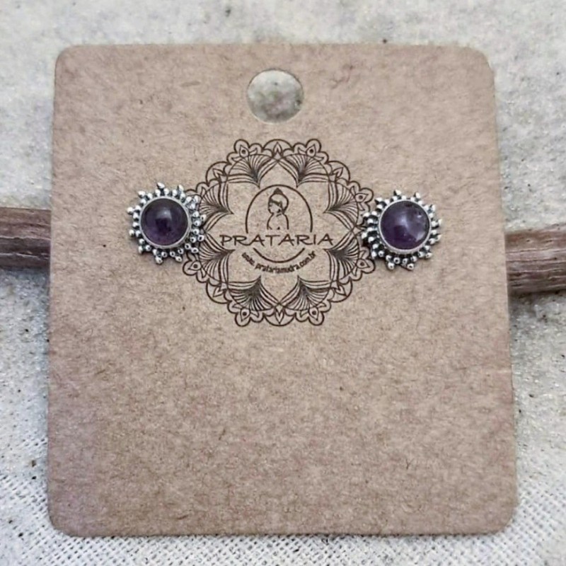 Brinco fixo ametista 44103