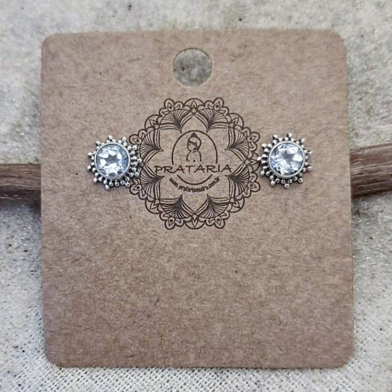 Brinco fixo topázio azul 46312