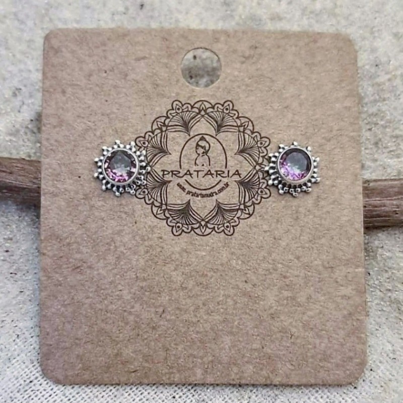 Brinco fixo com topázio místico 46339