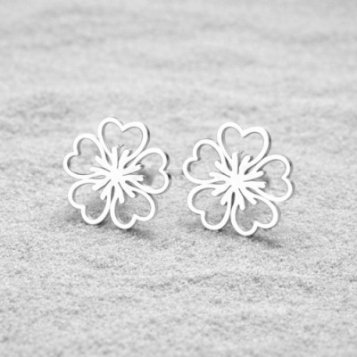 Brinco flor aço inoxidavel 73026