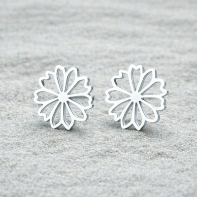 Brinco flor aço inoxidavel 73027