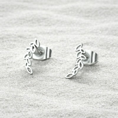 Brinco folhas aço inoxidavel 73009