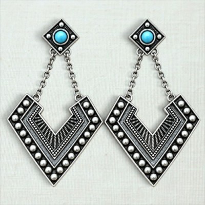 Brinco com turquesa boho 46407