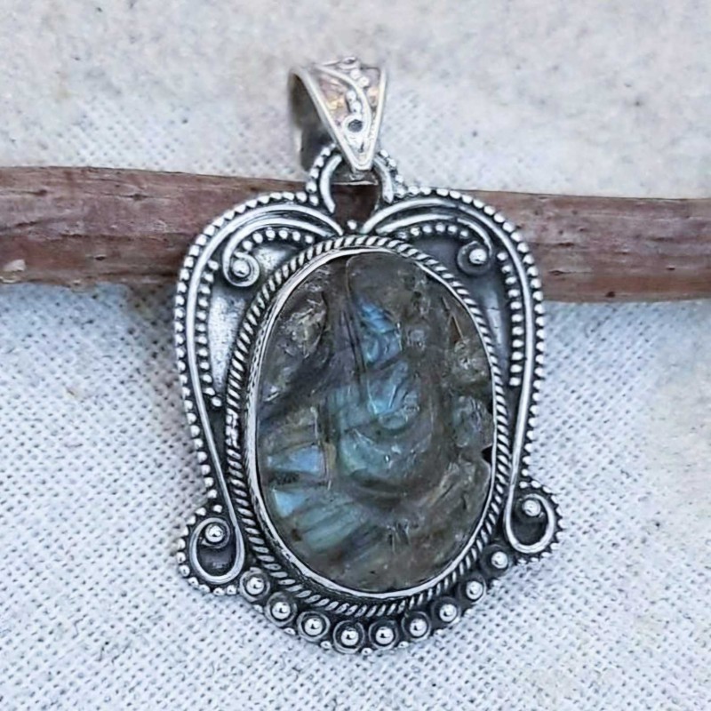 Pingente com labradorita ganesha 7104