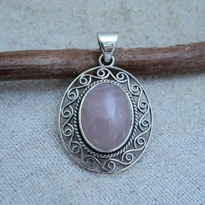 Pingente com quartzo rosa 7034