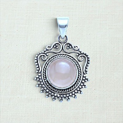 Pingente com quartzo rosa 7342