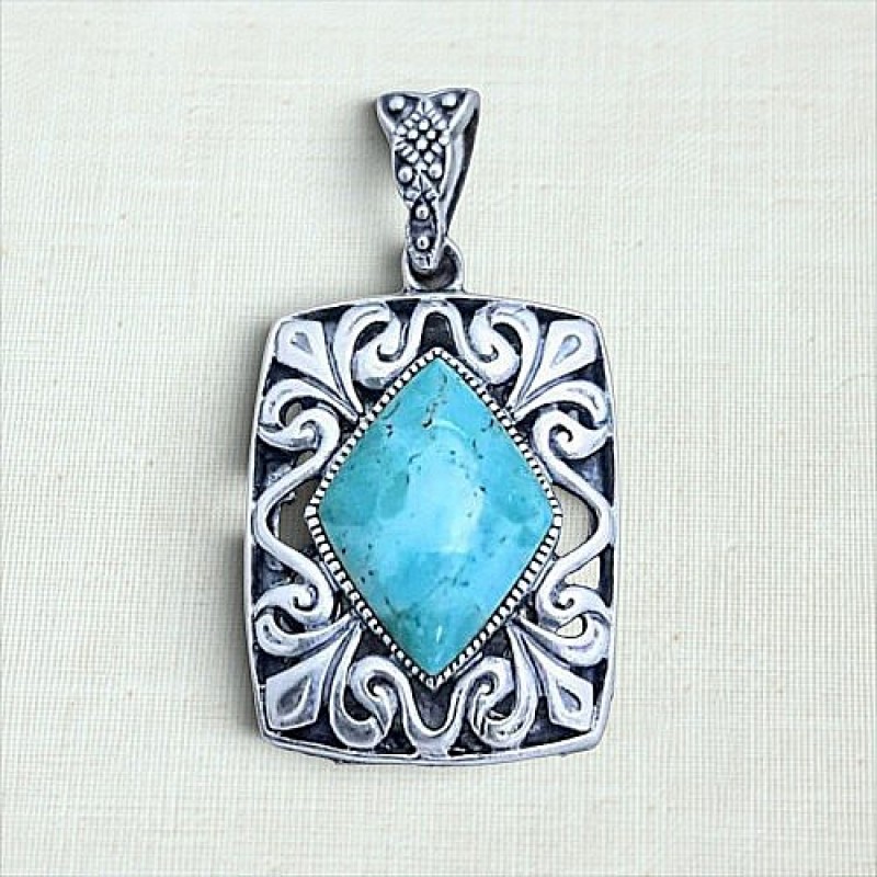 Pingente com turquesa 7258