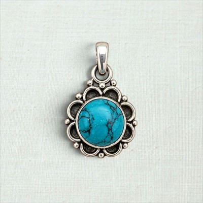 Pingente com turquesa flor 7409