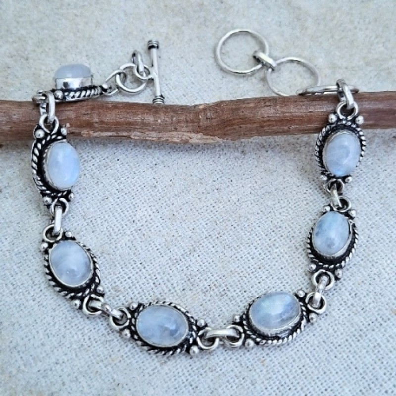 Pulseira com pedra da lua 11275