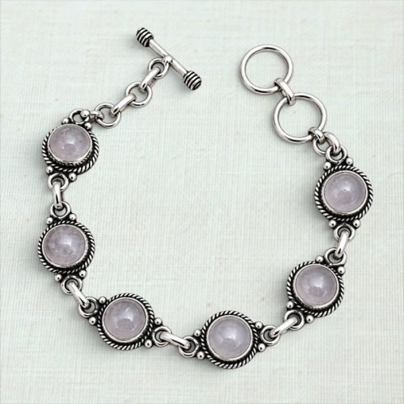 Pulseira com quartzo rosa 11307